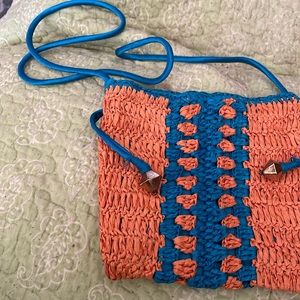 Free people straw bag new without tag but plastic tag holder still on very cute